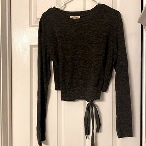 Dark gray knit blouse size medium.